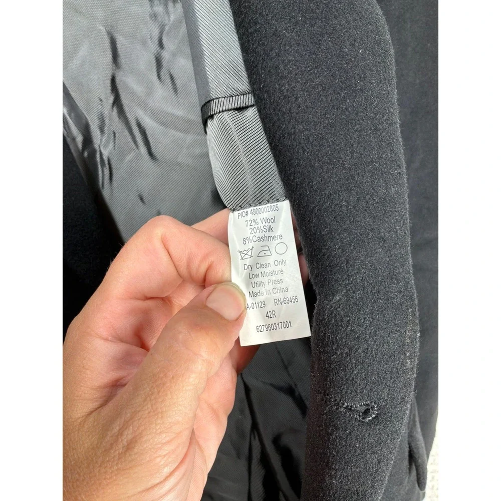 [Classic] Mens Chaps Wool Silk Cashmere Blazer 42R Black